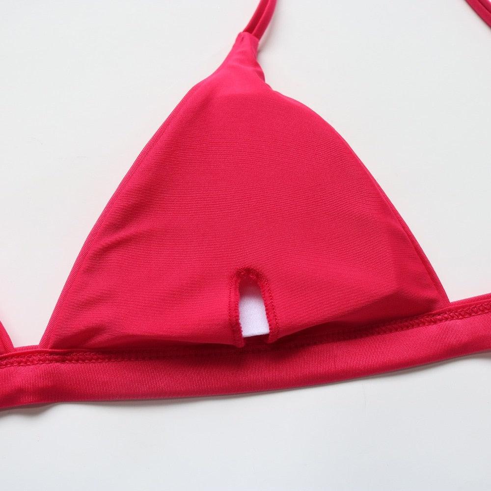 Micro Mini Bikini Swimwear Women Halter Push Up Bikini Set Padded Bra  Women's Underwired Triangle Bathing Two Pieces Swimsuit Bikini Set  Swimsuit Bandage Swim Suit Stevvex
