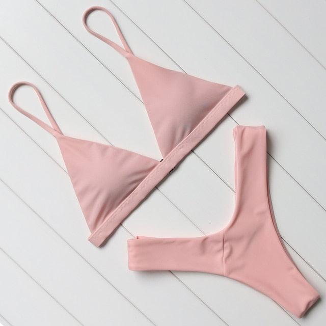 Micro Mini Bikini Swimwear Women Halter Push Up Bikini Set Padded Bra  Women's Underwired Triangle Bathing Two Pieces Swimsuit Bikini Set  Swimsuit Bandage Swim Suit Stevvex