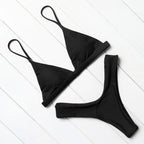 Micro Mini Bikini Swimwear Women Halter Push Up Bikini Set Padded Bra  Women's Underwired Triangle Bathing Two Pieces Swimsuit Bikini Set  Swimsuit Bandage Swim Suit Stevvex