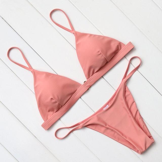 Micro Mini Bikini Swimwear Women Halter Push Up Bikini Set Padded Bra  Women's Underwired Triangle Bathing Two Pieces Swimsuit Bikini Set  Swimsuit Bandage Swim Suit Stevvex