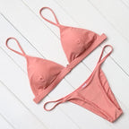 Micro Mini Bikini Swimwear Women Halter Push Up Bikini Set Padded Bra  Women's Underwired Triangle Bathing Two Pieces Swimsuit Bikini Set  Swimsuit Bandage Swim Suit Stevvex