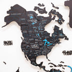 3D LED / LUMINOUS Wooden World Map 3.0 Midnight - SJB-DIAMOND ELITES