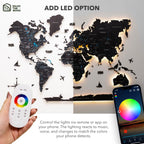 3D LED / LUMINOUS Wooden World Map 3.0 Midnight - SJB-DIAMOND ELITES