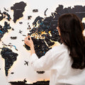 3D LED / LUMINOUS Wooden World Map 3.0 Midnight - SJB-DIAMOND ELITES
