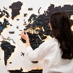 3D LED / LUMINOUS Wooden World Map 3.0 Midnight - SJB-DIAMOND ELITES
