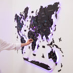 3D LED / LUMINOUS Wooden World Map 3.0 Midnight - SJB-DIAMOND ELITES