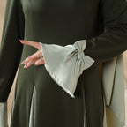 Milan Elegant Dual Tone Abaya Dress With Color Block Design (MA126)