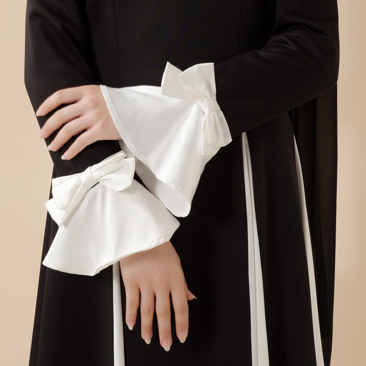 Milan Elegant Dual Tone Abaya Dress With Color Block Design (MA126)