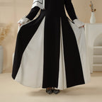 Milan Elegant Dual Tone Abaya Dress With Color Block Design (MA126)