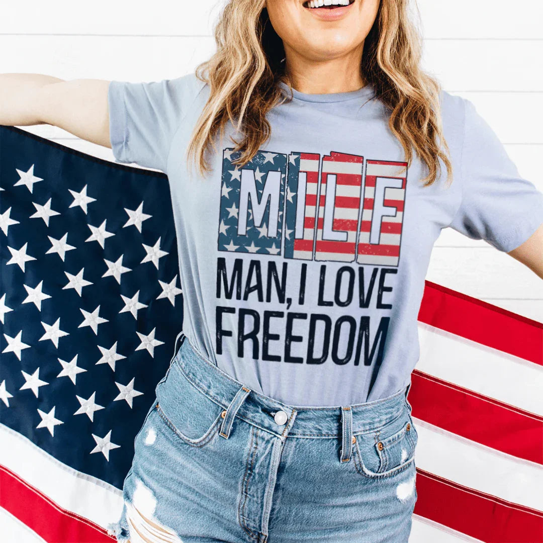 MILF Man I Love Freedom Tee Peachy Sunday