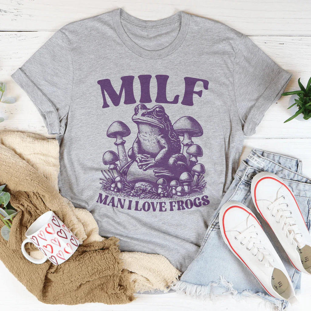 Milf Man I Love Frogs Tee Peachy Sunday