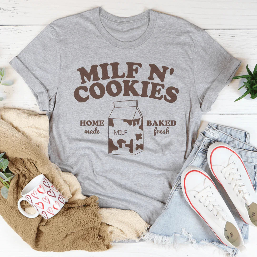 Milf N' Cookies Home Made Baked Fresh Tee Peachy Sunday