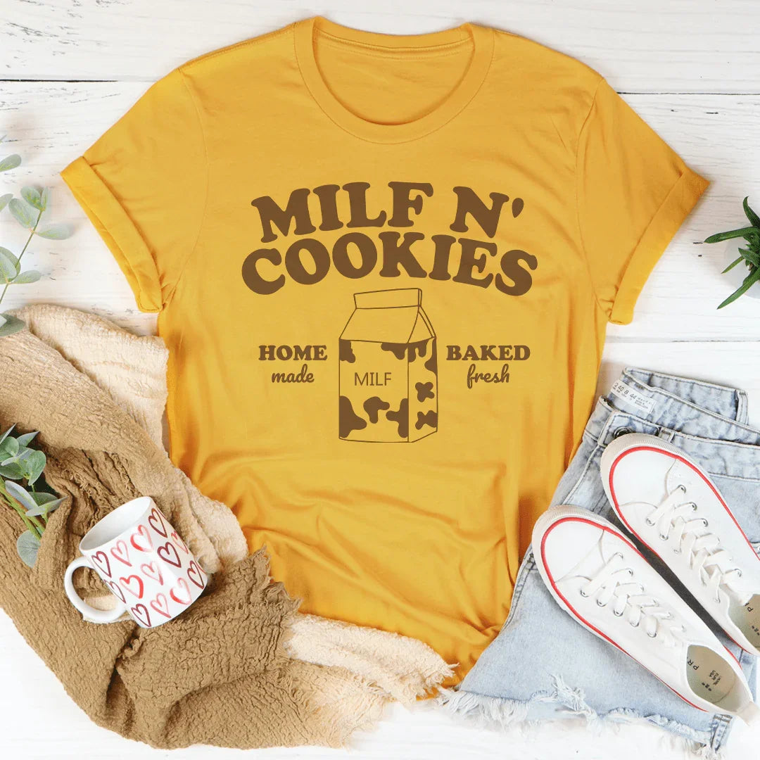Milf N' Cookies Home Made Baked Fresh Tee Peachy Sunday