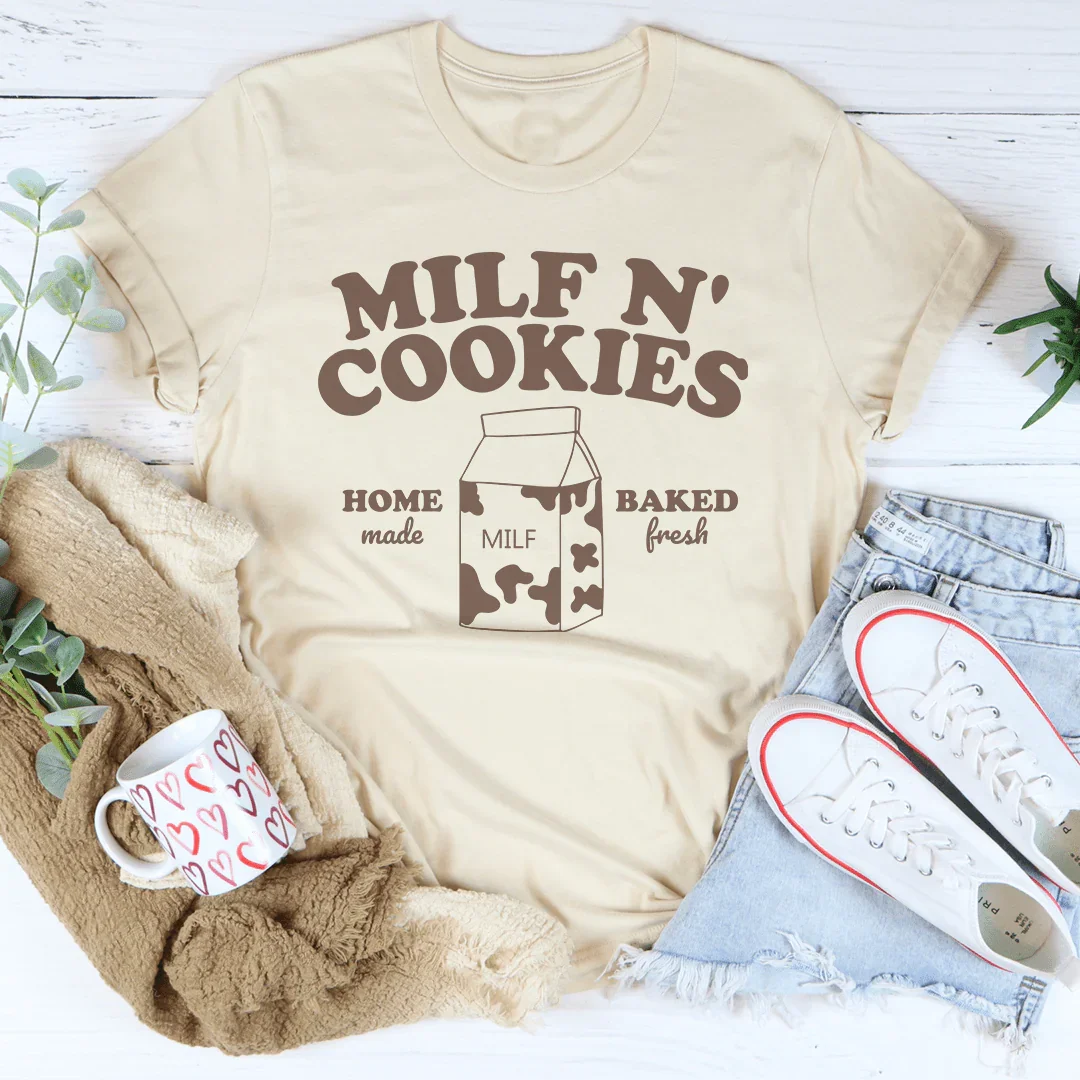 Milf N' Cookies Home Made Baked Fresh Tee Peachy Sunday