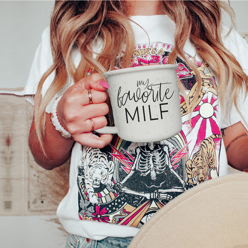 Funny MILF Mug 14.5oz Ceramic Coffee Mug Cheeky Mom In Love With Fall BandsCo Straps