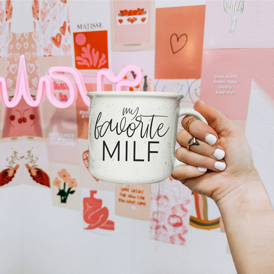 Funny MILF Mug 14.5oz Ceramic Coffee Mug Cheeky Mom In Love With Fall BandsCo Straps