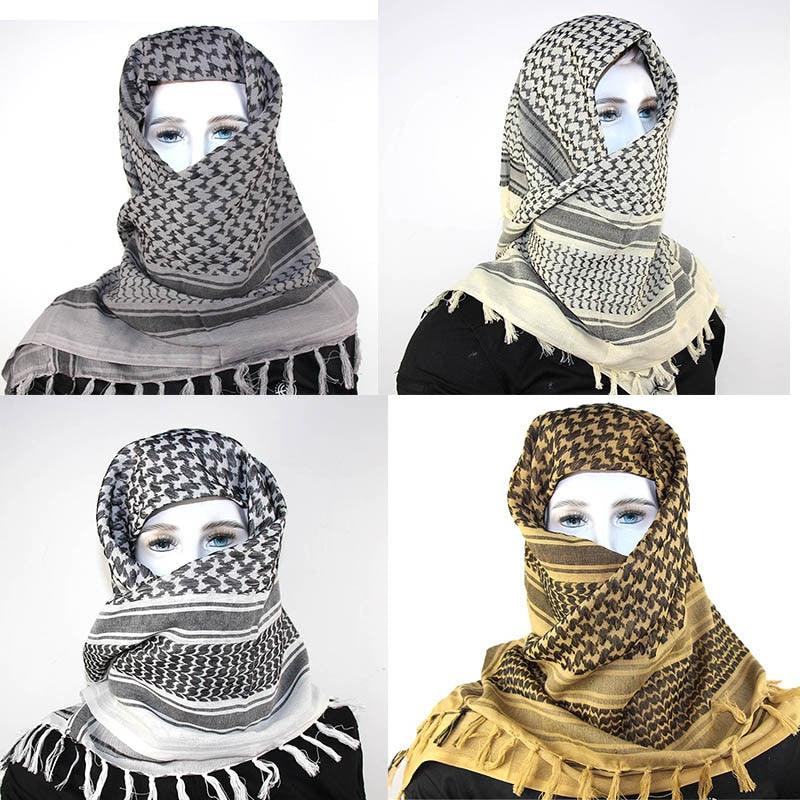 Military Arab Keffiyeh Shemagh Scarf Cotton Winter Shawl Neck Warmer Cover Head Wrap Windproof Tactical Camping Scarf Men Women Shemagh Keffiyeh Men Arab Kufiyah Keffiyeh Arabic Muslim Head Wrap Men Scarf Shawl Stevvex