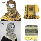 Military Arab Keffiyeh Shemagh Scarf Cotton Winter Shawl Neck Warmer Cover Head Wrap Windproof Tactical Camping Scarf Men Women Shemagh Keffiyeh Men Arab Kufiyah Keffiyeh Arabic Muslim Head Wrap Men Scarf Shawl Stevvex