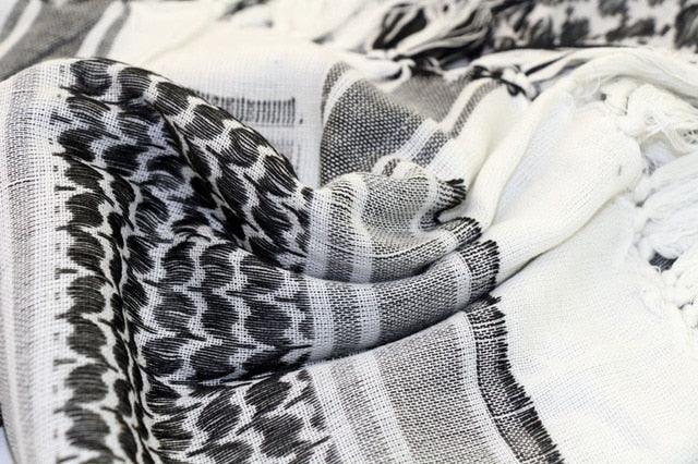 Military Arab Keffiyeh Shemagh Scarf Cotton Winter Shawl Neck Warmer Cover Head Wrap Windproof Tactical Camping Scarf Men Women Shemagh Keffiyeh Men Arab Kufiyah Keffiyeh Arabic Muslim Head Wrap Men Scarf Shawl Stevvex