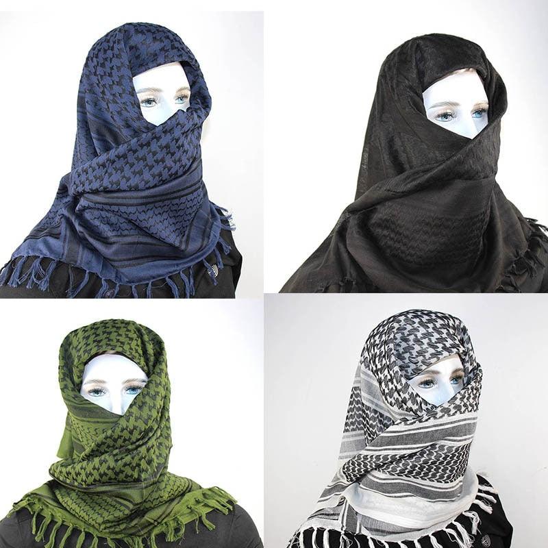 Military Arab Keffiyeh Shemagh Scarf Cotton Winter Shawl Neck Warmer Cover Head Wrap Windproof Tactical Camping Scarf Men Women Shemagh Keffiyeh Men Arab Kufiyah Keffiyeh Arabic Muslim Head Wrap Men Scarf Shawl Stevvex