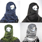 Military Arab Keffiyeh Shemagh Scarf Cotton Winter Shawl Neck Warmer Cover Head Wrap Windproof Tactical Camping Scarf Men Women Shemagh Keffiyeh Men Arab Kufiyah Keffiyeh Arabic Muslim Head Wrap Men Scarf Shawl Stevvex