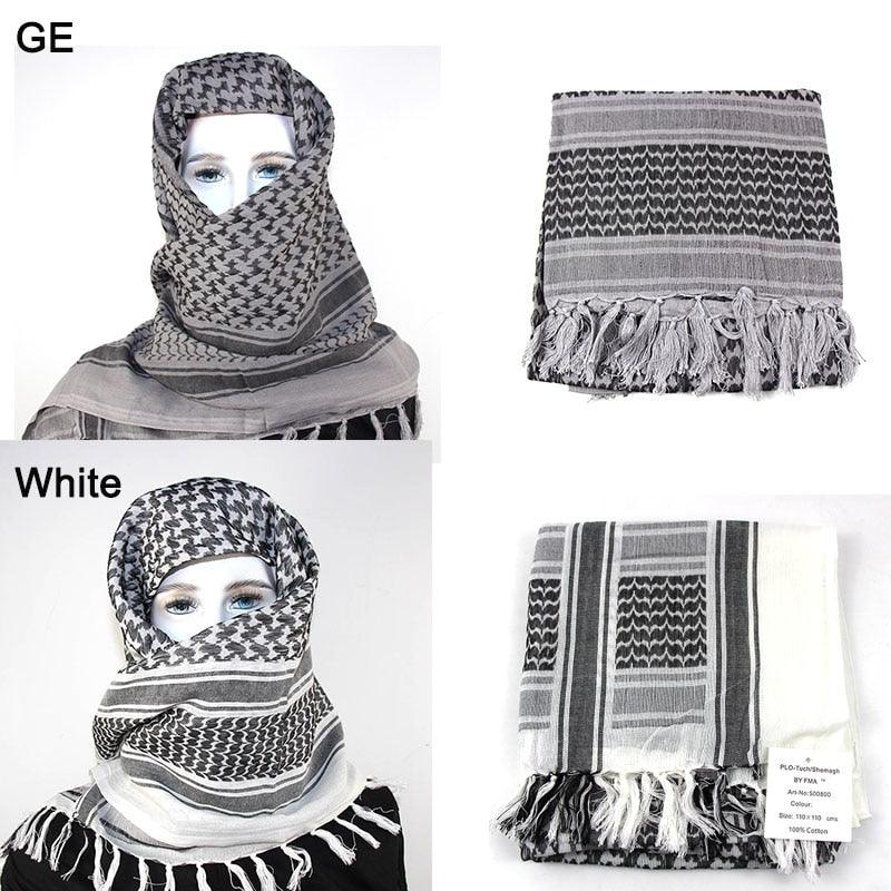 Military Arab Keffiyeh Shemagh Scarf Cotton Winter Shawl Neck Warmer Cover Head Wrap Windproof Tactical Camping Scarf Men Women Shemagh Keffiyeh Men Arab Kufiyah Keffiyeh Arabic Muslim Head Wrap Men Scarf Shawl Stevvex