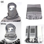 Military Arab Keffiyeh Shemagh Scarf Cotton Winter Shawl Neck Warmer Cover Head Wrap Windproof Tactical Camping Scarf Men Women Shemagh Keffiyeh Men Arab Kufiyah Keffiyeh Arabic Muslim Head Wrap Men Scarf Shawl Stevvex