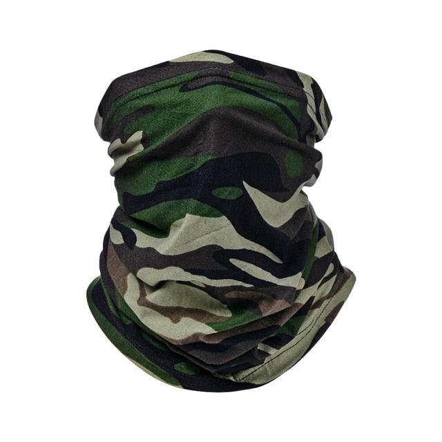 Military Tactical Bandana Summer Face Scarves Polyester Camo Anti-UV Windproof Soft Neck Gaiter Cover for Men Women Neck Gaiter Unisex Face Scarf Cover Cooling Thin Breathable Lightweight Sun Protection for Cycling Fishing Hiking Running Stevvex