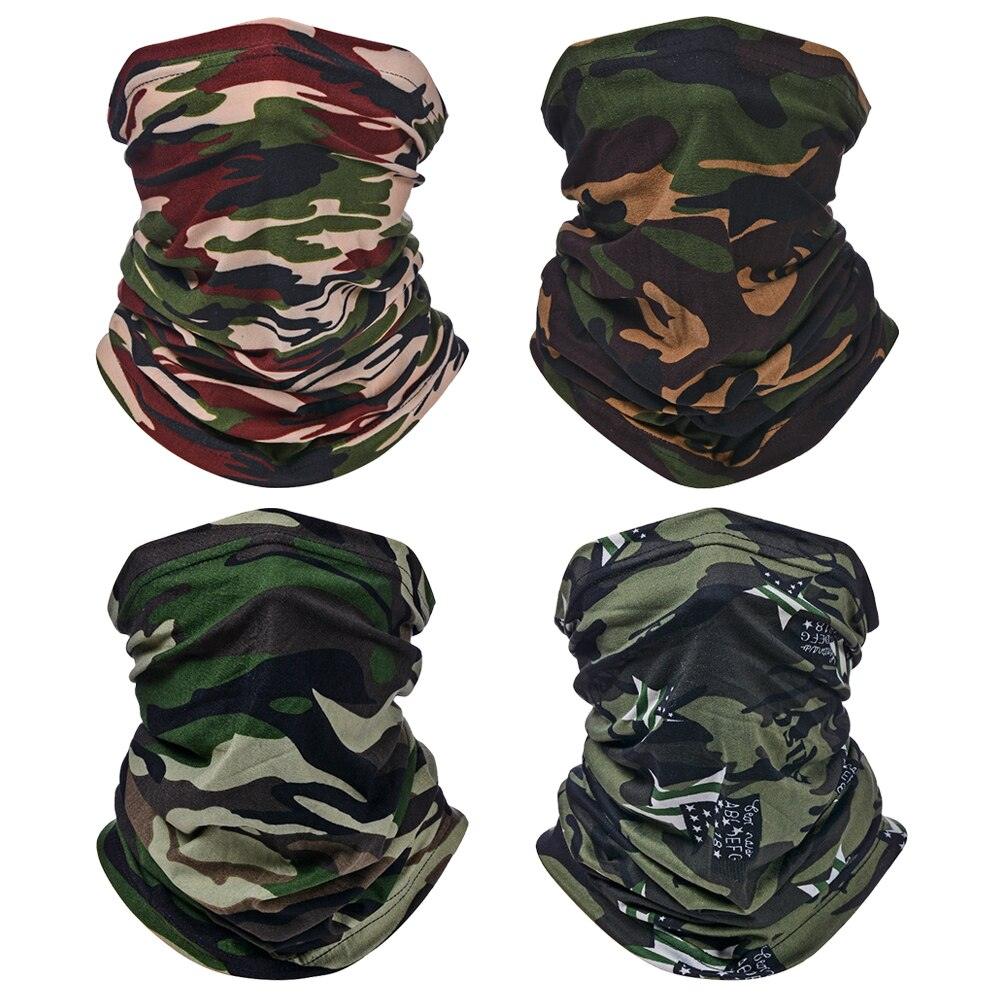 Military Tactical Bandana Summer Face Scarves Polyester Camo Anti-UV Windproof Soft Neck Gaiter Cover for Men Women Neck Gaiter Unisex Face Scarf Cover Cooling Thin Breathable Lightweight Sun Protection for Cycling Fishing Hiking Running Stevvex