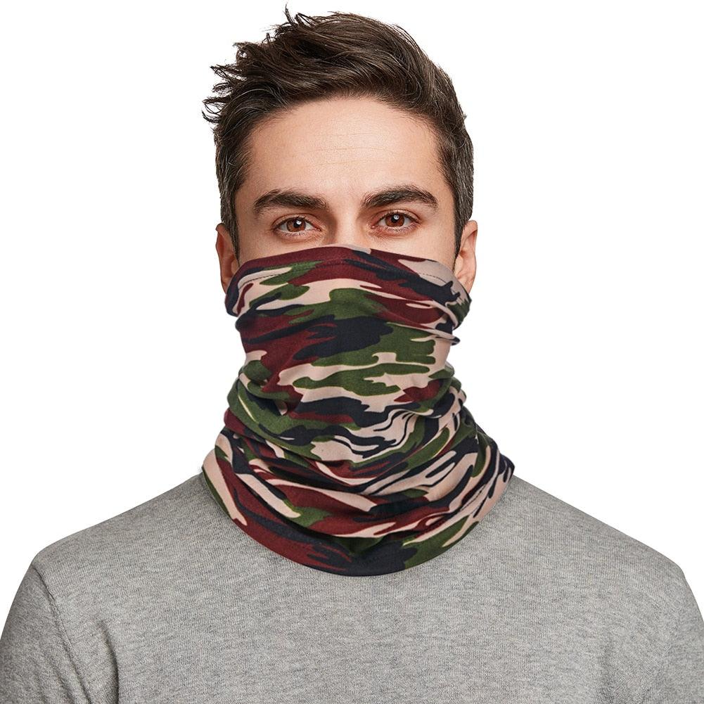Military Tactical Bandana Summer Face Scarves Polyester Camo Anti-UV Windproof Soft Neck Gaiter Cover for Men Women Neck Gaiter Unisex Face Scarf Cover Cooling Thin Breathable Lightweight Sun Protection for Cycling Fishing Hiking Running Stevvex