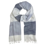 Milk Yarn Handloom Striped Scarf - Upcycled Casein Fiber, Soft Breathable BandsCo Straps