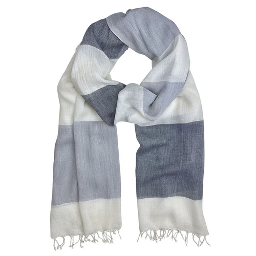 Milk Yarn Handloom Striped Scarf - Upcycled Casein Fiber, Soft Breathable BandsCo Straps