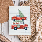 Santa Milk And Cookies Wooden Sign Christmas Eve Decor Rustic Bakery Holiday Kitchen Plaque BandsCo Straps