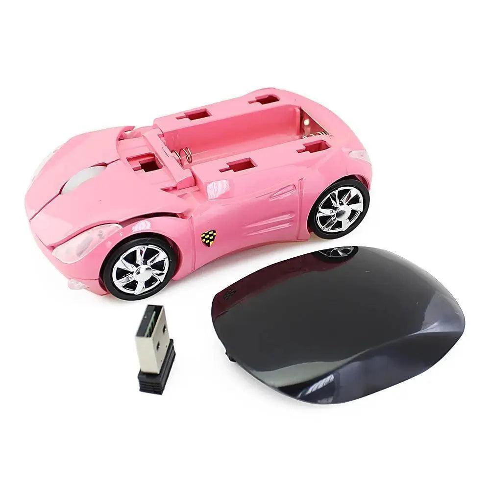 Mini 3D Red Sport Car Shape Wireless Mouse 1600DPI USB Computer Mice Unique Optical Mice With USB Receiver For Laptop Stevvex