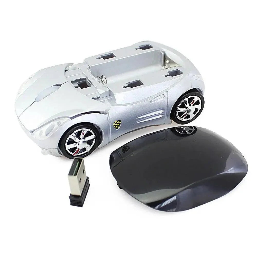 Mini 3D Red Sport Car Shape Wireless Mouse 1600DPI USB Computer Mice Unique Optical Mice With USB Receiver For Laptop Stevvex