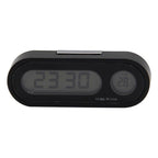 Mini Car Automobile Digital Clock Auto Watch Automotive  Digital Alarm Clock LCD Screen Easy to Set can Adhesive Digital Table Car Dashboard Desk Electronic Clock Date Time Calendar  Thermometer Hygrometer Decoration Ornament Clock In Car Car-Styling