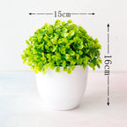Mini Cute Artificial Bonsai Potted Plastic 15x16cm Friend's Gift Fake Decor  with Plastic Pots Fake Flowers Arrangements for Home Decoration Stevvex