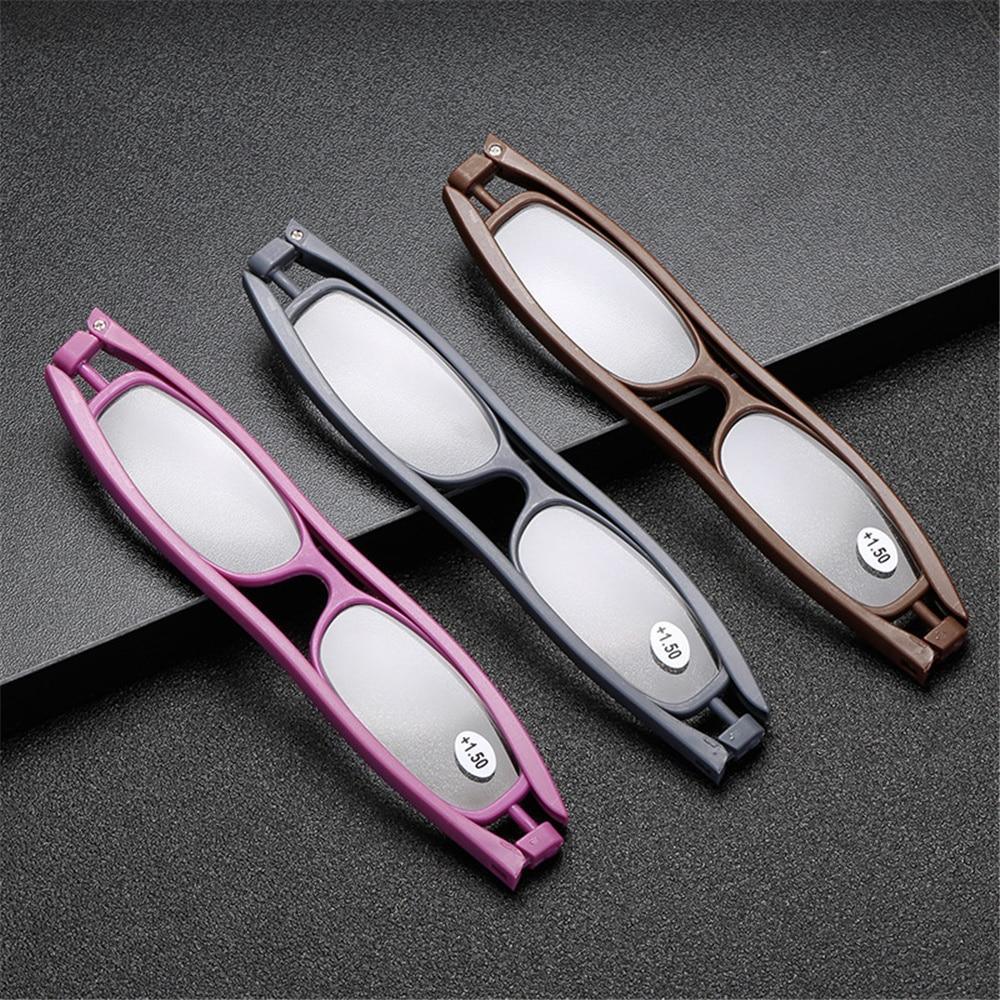 Mini Design Reading Glasses For Men Women Rotating Small Oval Presbyopia Eyewear Portable Unisex Reader Eyeglasses Mini Compact Slim Reading Glasses Lightweight Portable Readers Stevvex