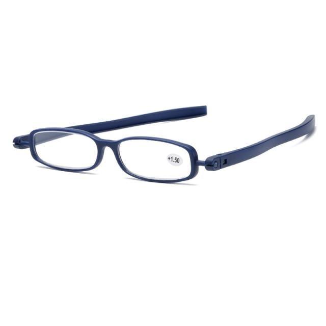 Mini Design Reading Glasses For Men Women Rotating Small Oval Presbyopia Eyewear Portable Unisex Reader Eyeglasses Mini Compact Slim Reading Glasses Lightweight Portable Readers Stevvex