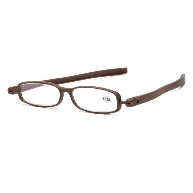 Mini Design Reading Glasses For Men Women Rotating Small Oval Presbyopia Eyewear Portable Unisex Reader Eyeglasses Mini Compact Slim Reading Glasses Lightweight Portable Readers Stevvex