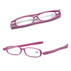 Mini Design Reading Glasses For Men Women Rotating Small Oval Presbyopia Eyewear Portable Unisex Reader Eyeglasses Mini Compact Slim Reading Glasses Lightweight Portable Readers Stevvex