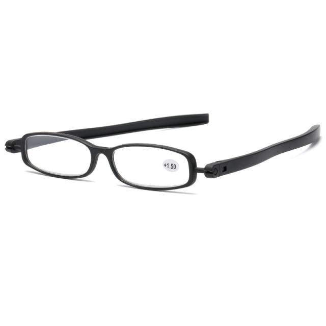 Mini Design Reading Glasses For Men Women Rotating Small Oval Presbyopia Eyewear Portable Unisex Reader Eyeglasses Mini Compact Slim Reading Glasses Lightweight Portable Readers Stevvex