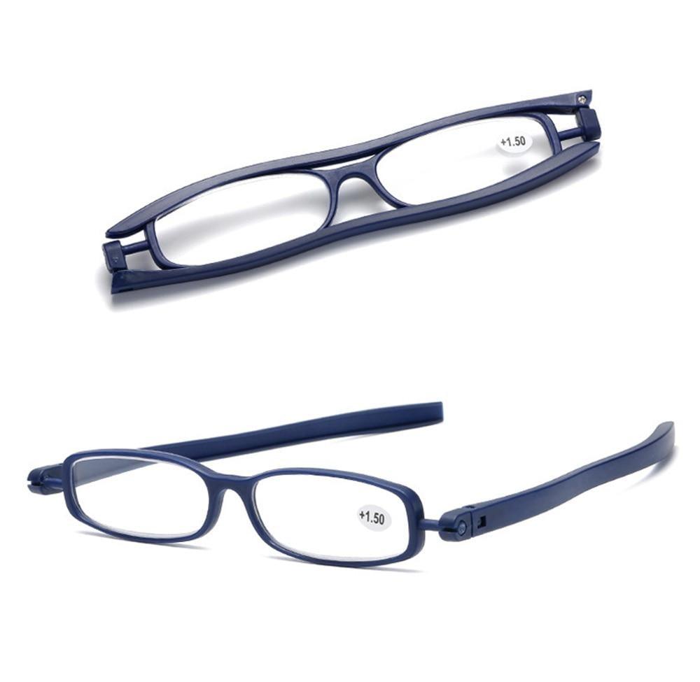 Mini Design Reading Glasses For Men Women Rotating Small Oval Presbyopia Eyewear Portable Unisex Reader Eyeglasses Mini Compact Slim Reading Glasses Lightweight Portable Readers Stevvex
