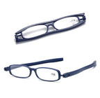 Mini Design Reading Glasses For Men Women Rotating Small Oval Presbyopia Eyewear Portable Unisex Reader Eyeglasses Mini Compact Slim Reading Glasses Lightweight Portable Readers Stevvex