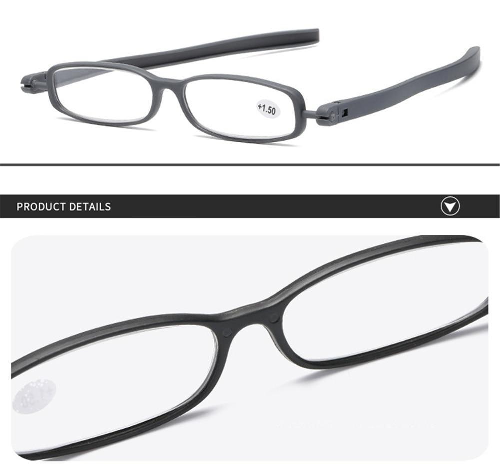 Mini Design Reading Glasses For Men Women Rotating Small Oval Presbyopia Eyewear Portable Unisex Reader Eyeglasses Mini Compact Slim Reading Glasses Lightweight Portable Readers Stevvex