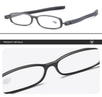 Mini Design Reading Glasses For Men Women Rotating Small Oval Presbyopia Eyewear Portable Unisex Reader Eyeglasses Mini Compact Slim Reading Glasses Lightweight Portable Readers Stevvex