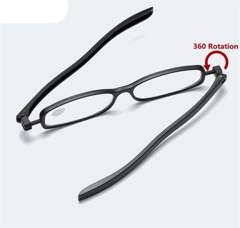 Mini Design Reading Glasses For Men Women Rotating Small Oval Presbyopia Eyewear Portable Unisex Reader Eyeglasses Mini Compact Slim Reading Glasses Lightweight Portable Readers Stevvex