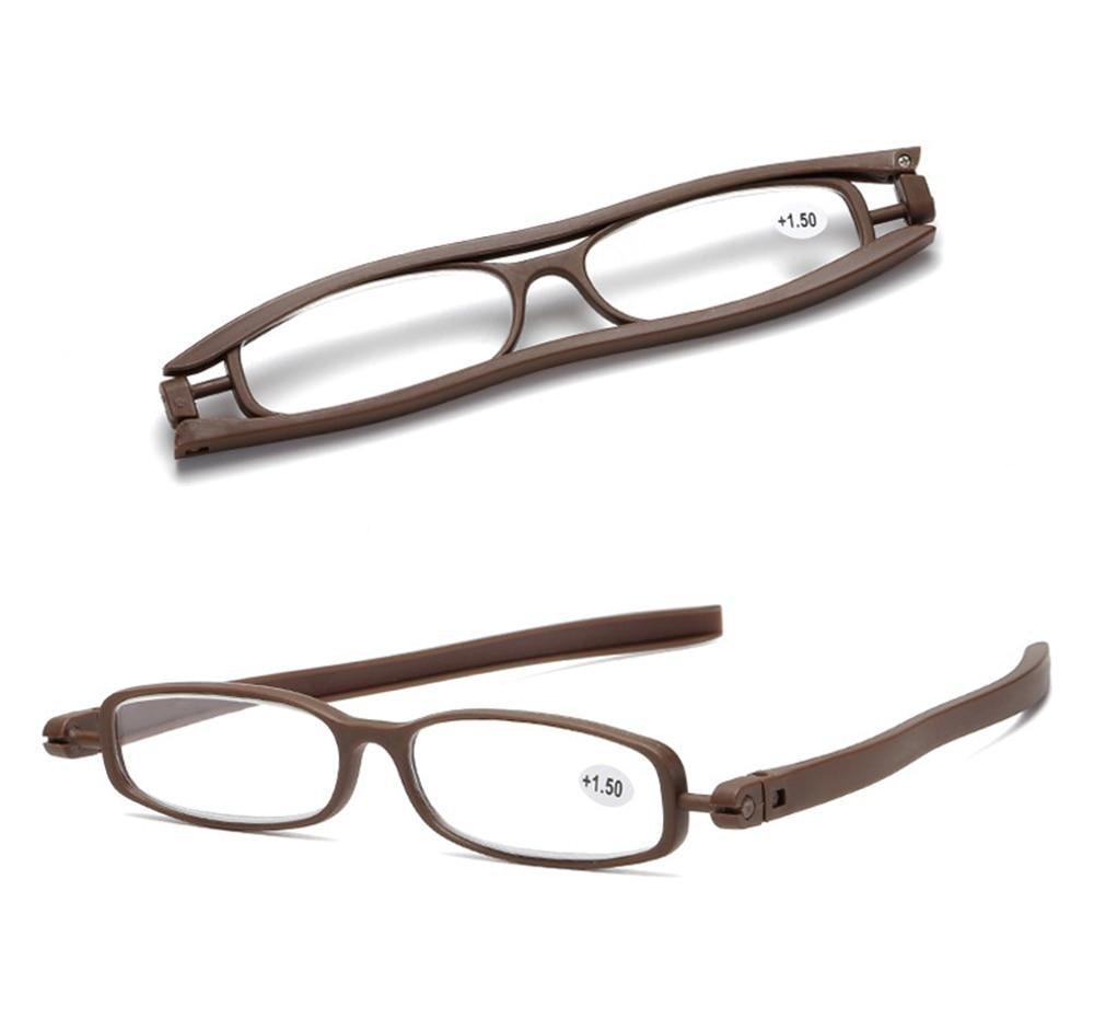 Mini Design Reading Glasses For Men Women Rotating Small Oval Presbyopia Eyewear Portable Unisex Reader Eyeglasses Mini Compact Slim Reading Glasses Lightweight Portable Readers Stevvex