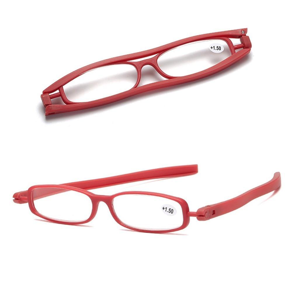 Mini Design Reading Glasses For Men Women Rotating Small Oval Presbyopia Eyewear Portable Unisex Reader Eyeglasses Mini Compact Slim Reading Glasses Lightweight Portable Readers Stevvex