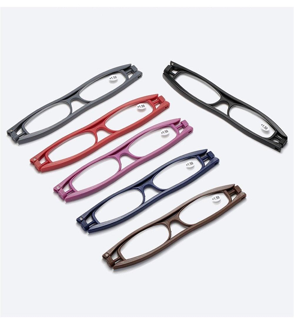 Mini Design Reading Glasses For Men Women Rotating Small Oval Presbyopia Eyewear Portable Unisex Reader Eyeglasses Mini Compact Slim Reading Glasses Lightweight Portable Readers Stevvex